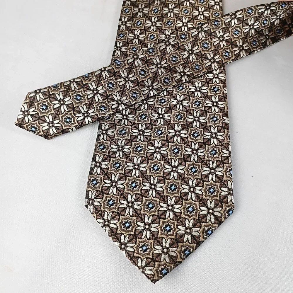 Lot‎ Of 2 BRUNO PIATTELLI Men's Tie Jacquard 100% Silk Hand Made 59.5